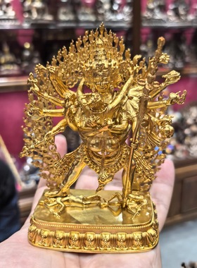 胜乐金刚/上乐金刚/德穆钦格/大威德/12cm金铜佛像藏传佛堂摆件