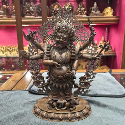 六臂白怙主/玛哈嘎拉/白六臂/白玛哈嘎拉/白怙主/大黑天/30cm摆件