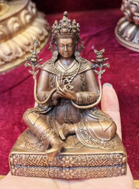 莲花生弟子/伽布/赤松德赞/梵天藏传10cm紫铜精品佛像摆件