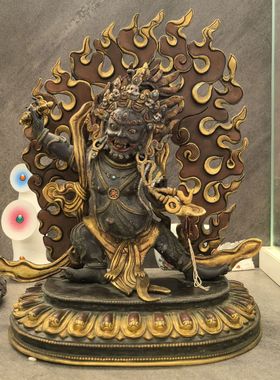 金刚手/金刚护法/金刚手菩萨/多吉/多杰25.5cm尼泊尔手工鎏金佛像