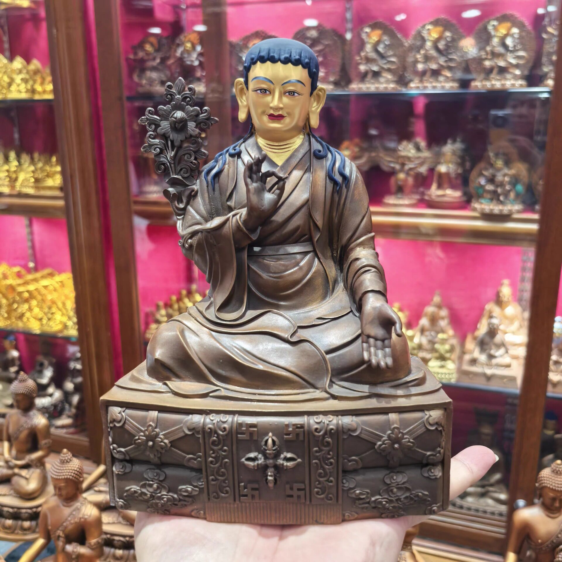 仲敦巴尊者/嘉瓦郡乃/仲敦巴/阿底峡/觉沃杰/19.5cm紫铜佛堂佛像