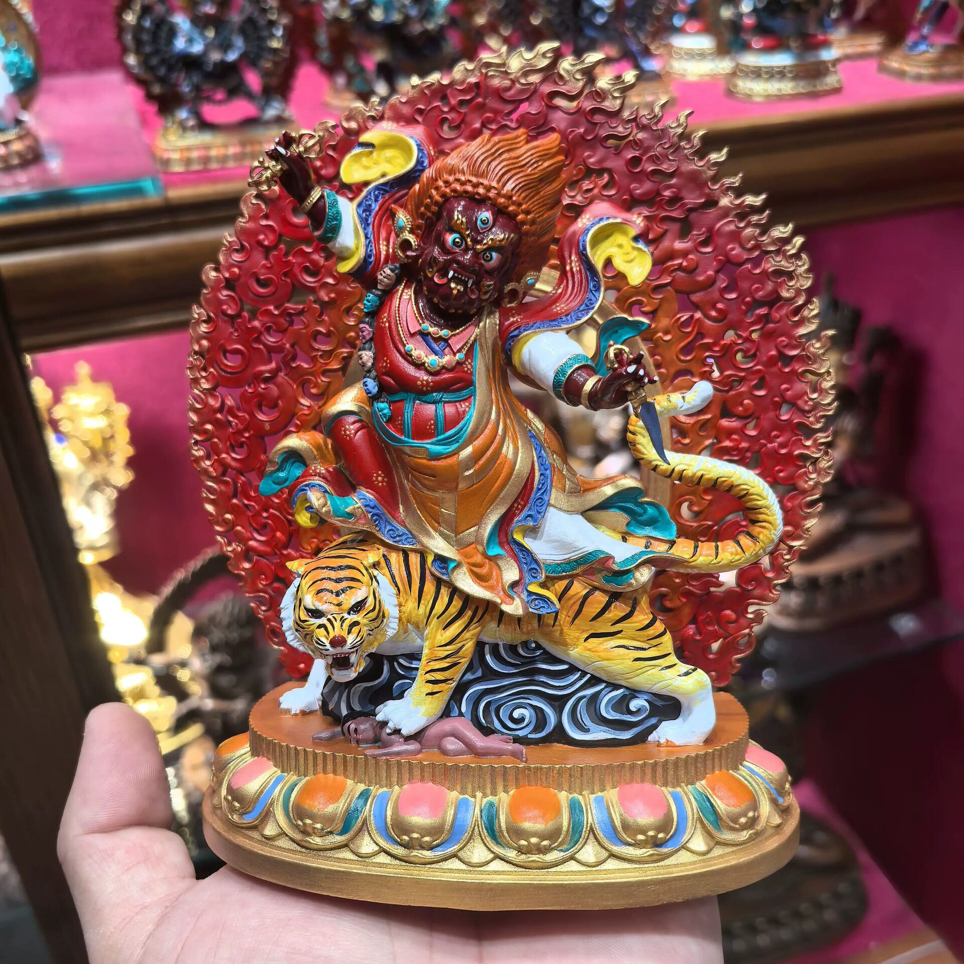 愤怒莲师/莲师/莲花生大师/忿怒莲师/格热/莲师八变/15cm彩绘佛像