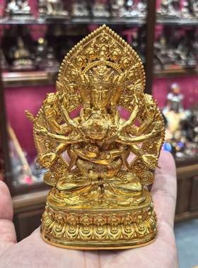 密集金刚/密聚金刚/桑堆/桑顿多杰/12cm金铜佛像佛天佛堂供奉摆件