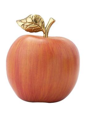 铜苹 果摆件办公桌玄关创意家居装饰品客厅电视柜中式礼物生日礼