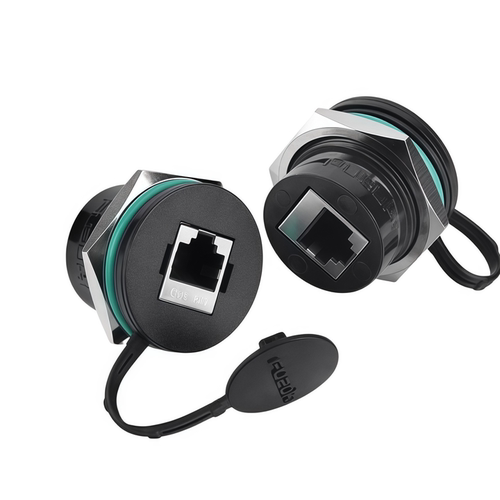 M30带屏蔽型RJ45直通连接器同NW080-30S-C6C5E面板型网线中继插座