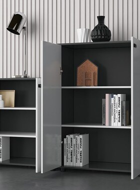 捷奥W8办公室文件柜收纳矮柜储物资料柜档案柜木质带锁办公小柜子