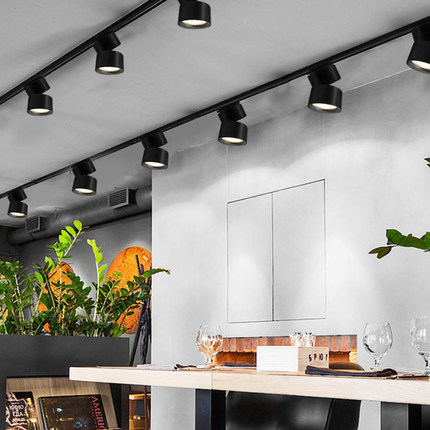 轨道灯led折叠射灯 可调角度筒灯 家用5w 7w客厅背景墙玄关导轨灯