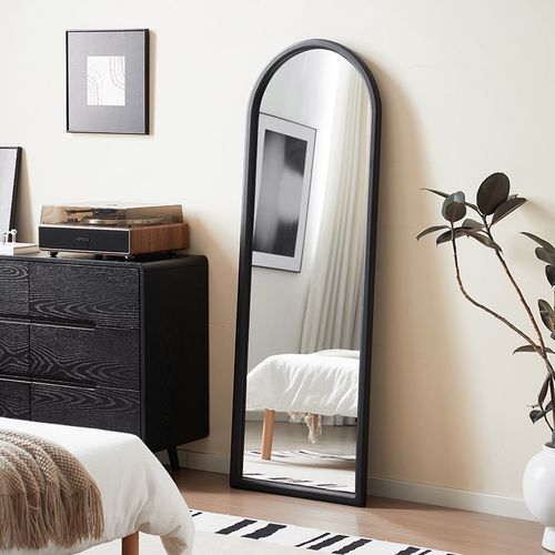 实木全身镜卧室挂墙落地两用穿衣镜家用简约客厅防爆中古黑试衣镜