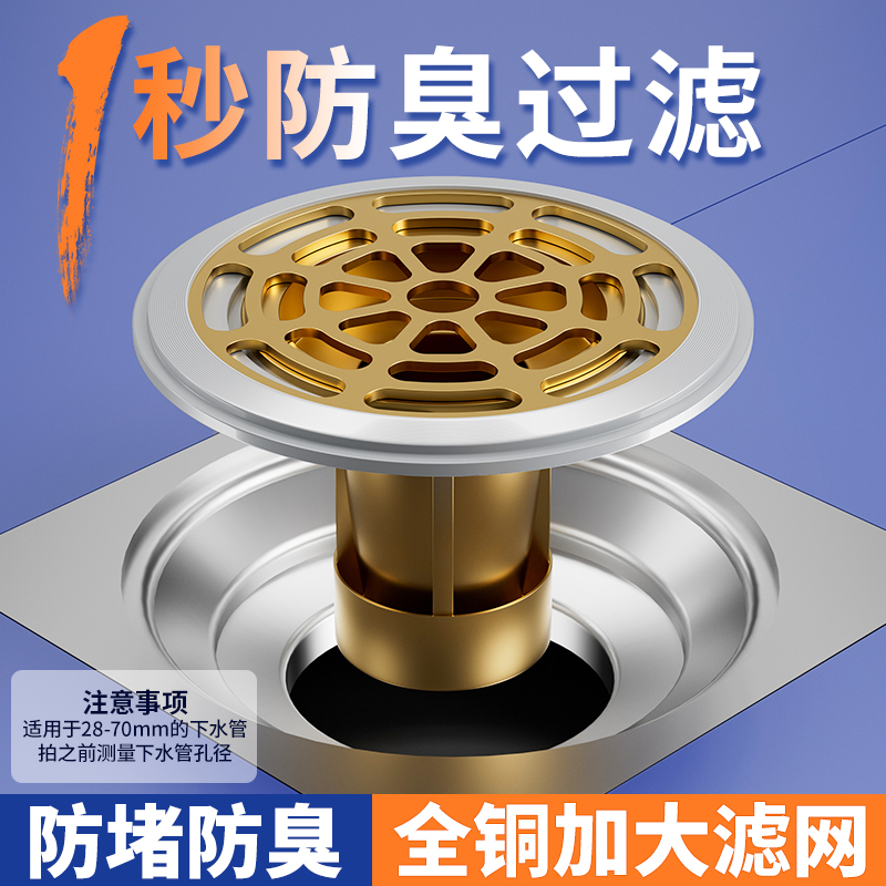 全铜防臭地漏芯过滤网防堵塞神器