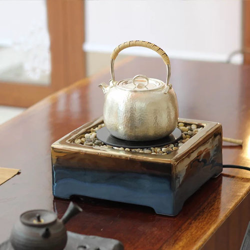 围炉煮茶龙隐斋金银烧电陶炉煮茶茶炉家用静音小型铁壶银壶煮茶器