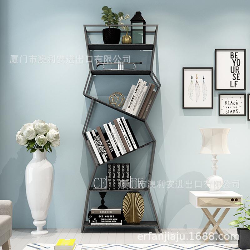 北欧创意铁艺书架隔断置物架简约客厅落地屏风搁板现代陈列展示架