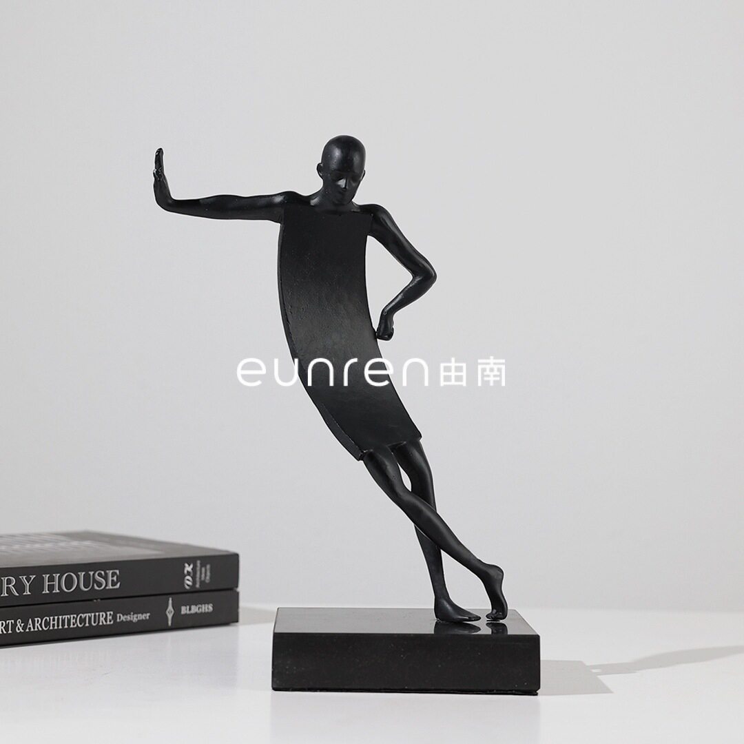 欧式简约抽象人形金属艺术雕塑售楼部展厅客厅人物设计感创意摆件