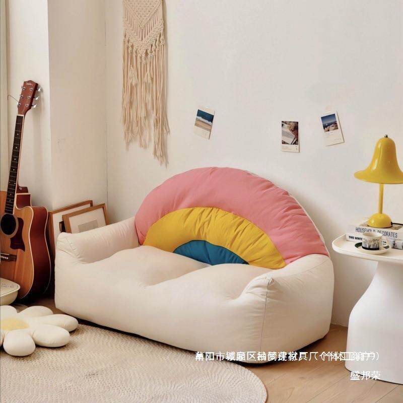懒人躺卧室可女生睡躺小沙发双人榻榻米可爱豆沙可小型阳台