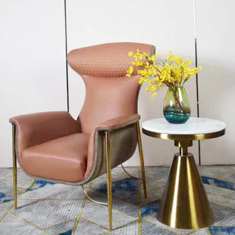 意式轻奢单人沙发椅设计师款造型椅老虎椅简约售楼部接待懒人椅