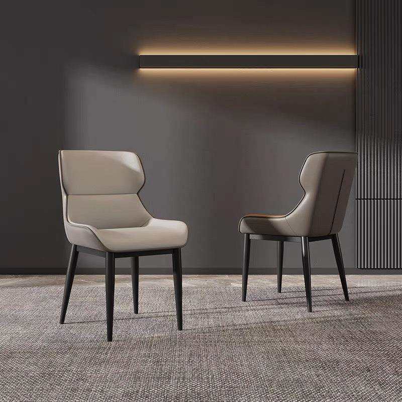 现代简约家用餐椅皮艺舒适轻奢餐椅极简化妆椅客厅高级餐厅椅子