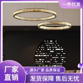 意式 极简客厅吊灯现代轻奢设计师感创意大气艺术圆环形餐厅灯