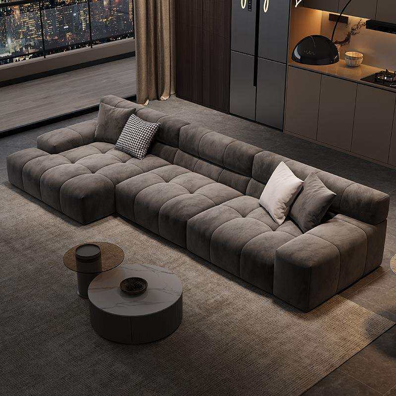 泡芙沙发现代简约客厅小户型豆腐块科技布沙新品意式极简磨砂布艺