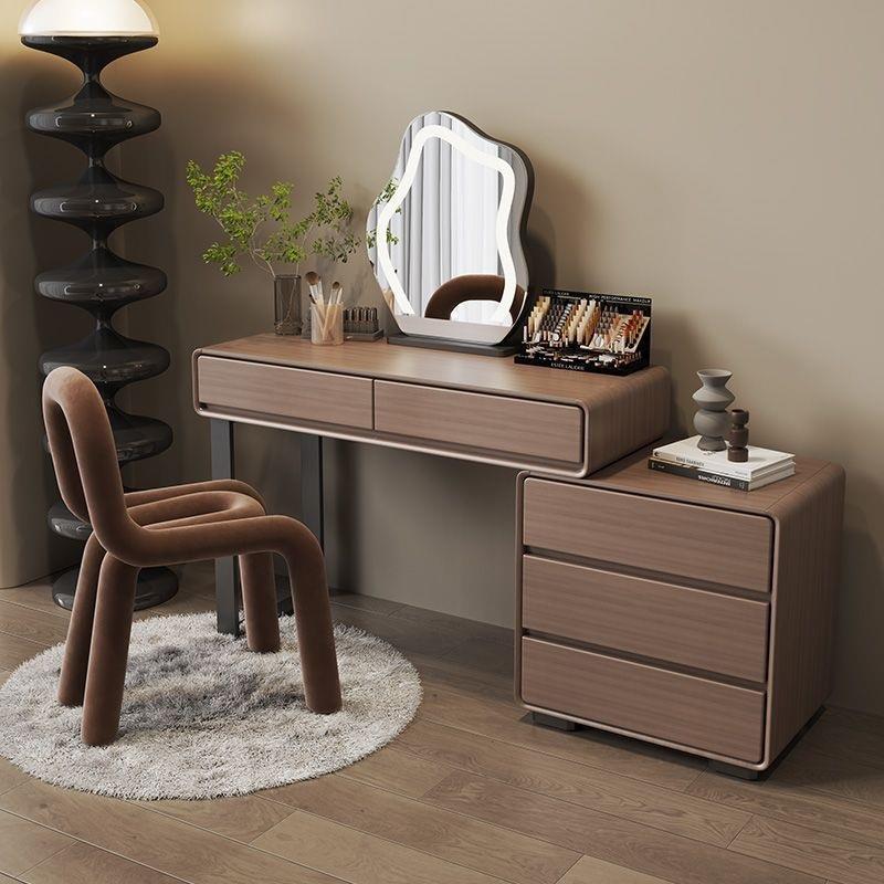 全套实木梳妆台斗柜一体卧室北欧风多功能化妆桌组合收纳