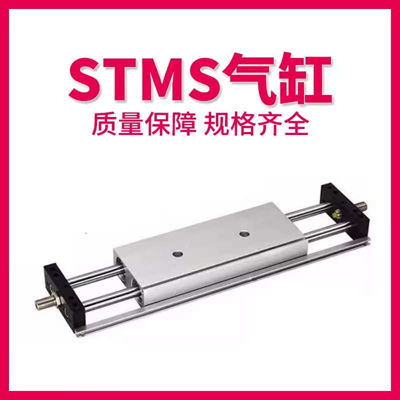 STMS 10 16 20 25X50X100X150X200/250/300双出双杆双轴滑台气缸