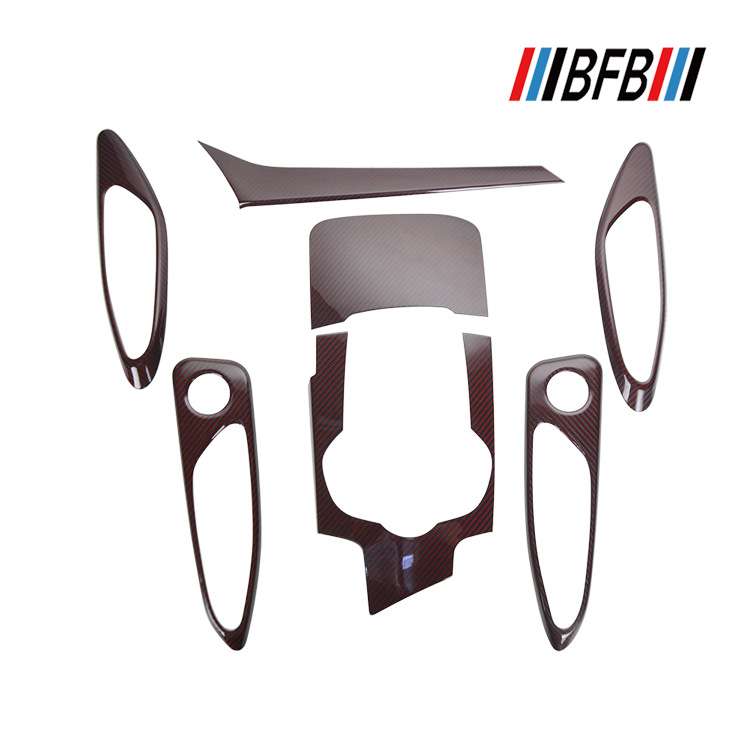 适用阿尔法罗密欧giulia红黑碳纤维中控排档仪表台门边饰条内饰