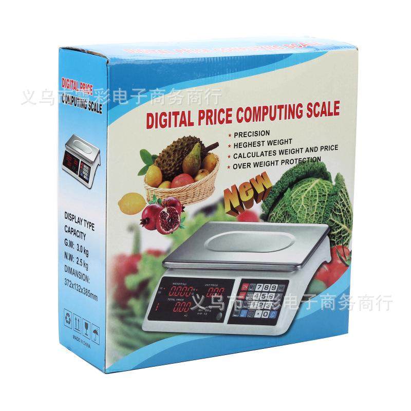 外贸英文版电子计价秤30kg40kg电子秤台秤水果秤电子厨房秤卖菜秤