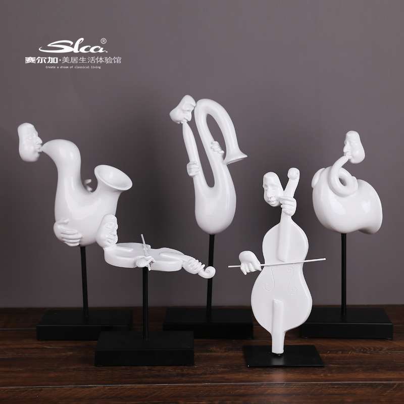 赛尔加抽象人物雕像模型 个性创意家居装饰品 乐队树脂工艺品摆件