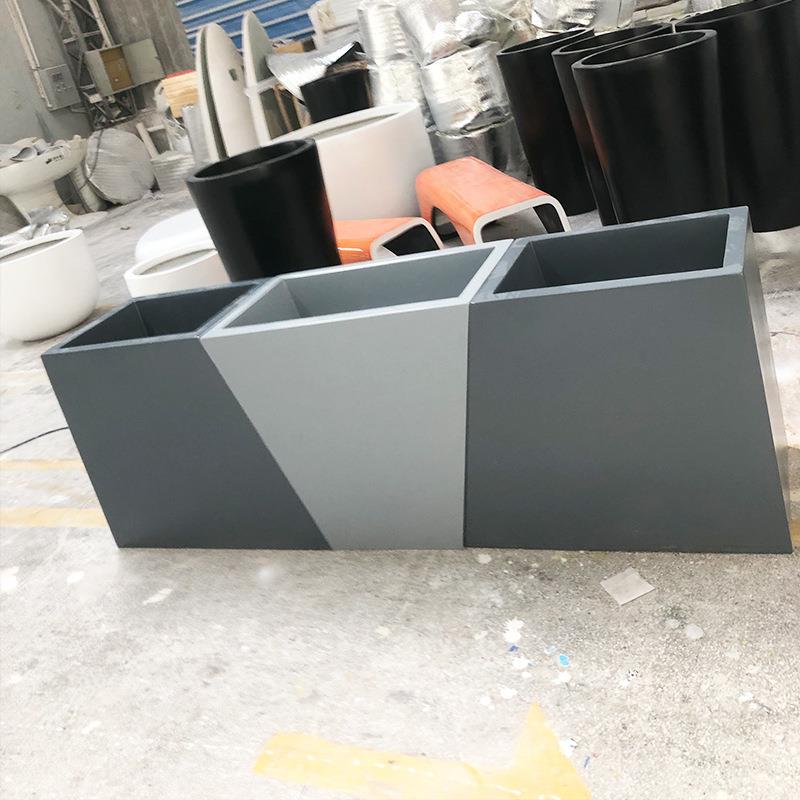 户外玻璃钢花箱组合方形移动花器种植池市政街道花槽花盆简约花钵