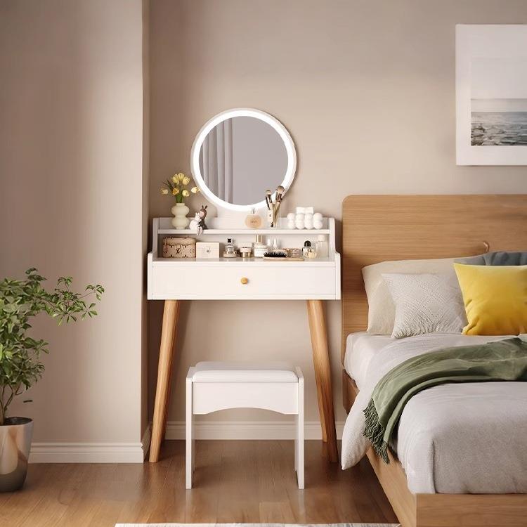 梳妆台小型现代简约卧室2025新款出租房用小户型简易60cm化妆桌子