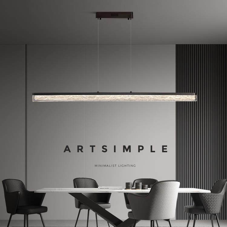 餐厅吊灯现代简约2025新款树脂中山灯具餐桌吧台极简一字餐厅灯