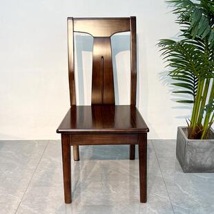 全实木乌金木椅子靠背椅餐椅家用简约现代书桌凳子餐厅吃饭餐桌椅