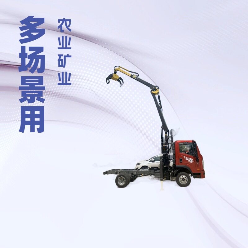 【程力集团】出口随车爪折叠臂起重机|抓废铁|垃圾
