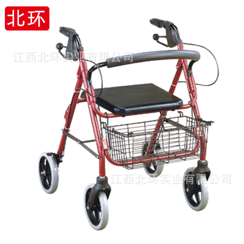 厂家供应助行器老人购物车助步车助行车带四轮带座不锈钢助行器