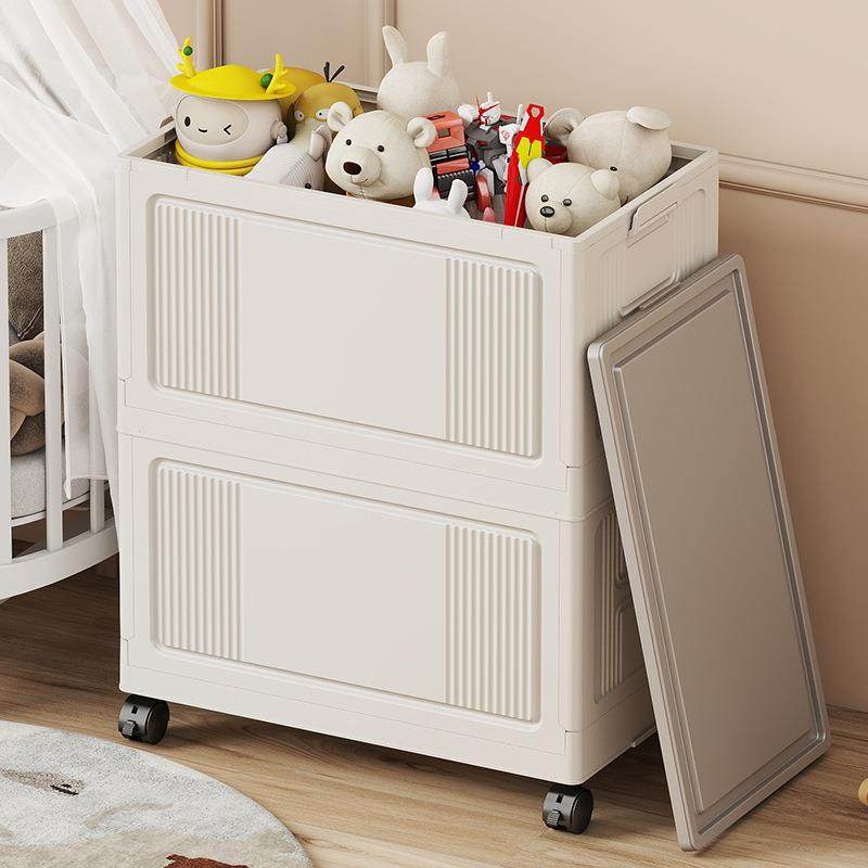 免安装折叠收纳箱毛绒玩具可移动带轮子翻盖收纳柜整理箱家用宿舍
