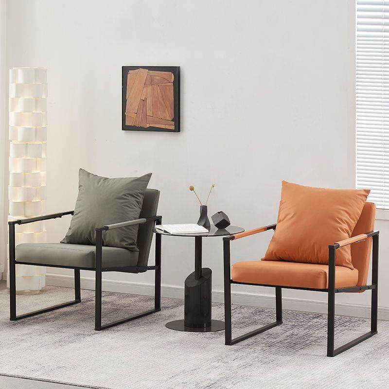 北欧单人沙发椅懒人沙发意式轻奢铁艺简约休闲椅小户型客厅老虎椅