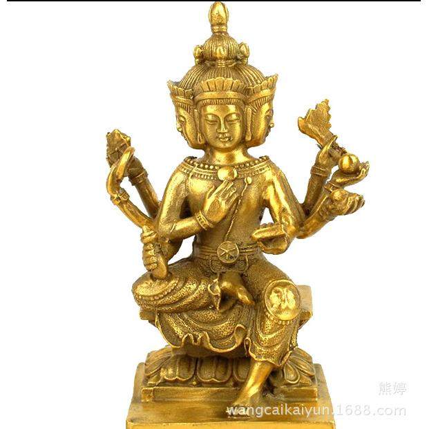 铜像铜四面佛铜像人物雕像大梵天王像家居汽车装饰工艺品摆件