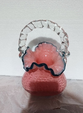 高级感精致轻奢琉璃手提包包花瓶玻璃花篮客厅家居软装饰插花摆件