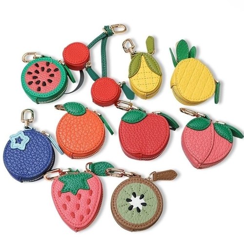 简约现代少女心迷你挂件水果零钱包创意设计钥匙扣卡通零钱包