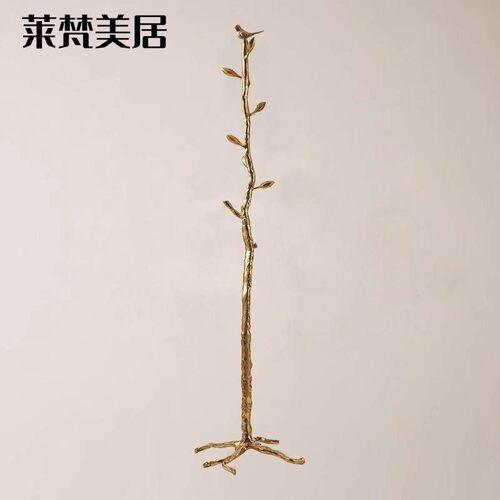 莱梵美居全铜复古创意中古房间卧室落地衣帽架轻奢衣帽间玄关挂衣