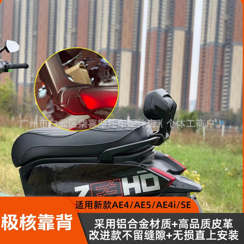 适用极核ZEEHO电动车AE4IPro/AE4se电摩长坐款铝合金靠背直上配件