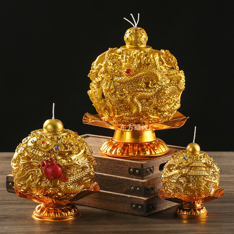 十二生肖蜡烛金色龙灯蜡烛龙年吉祥灯节庆蜡烛莲花蜡烛厂家