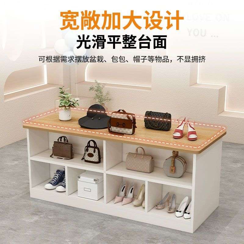 服装店中岛台简约现代陈列展示柜双面6宫格收纳摆放流水台展示桌