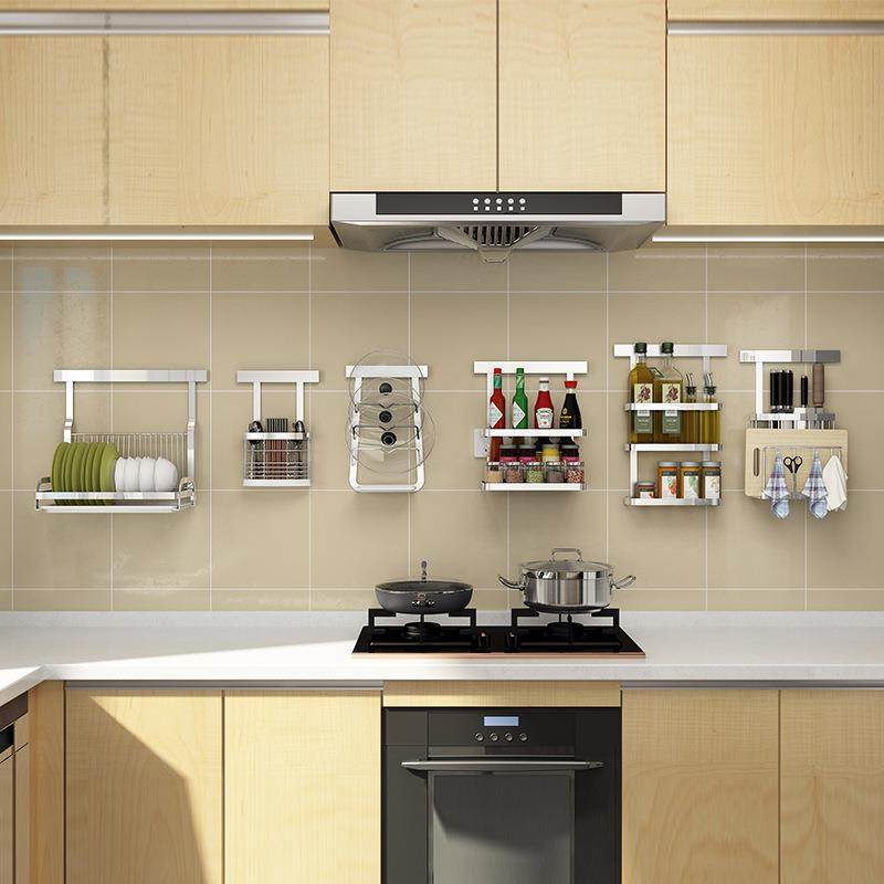 厨房置物架不锈钢免打孔壁挂式挂件 供应家用收纳碗碟调料架,电子元器件市场,电线扎带/束线带,淘宝优惠券,粉丝福利购,淘宝优惠卷