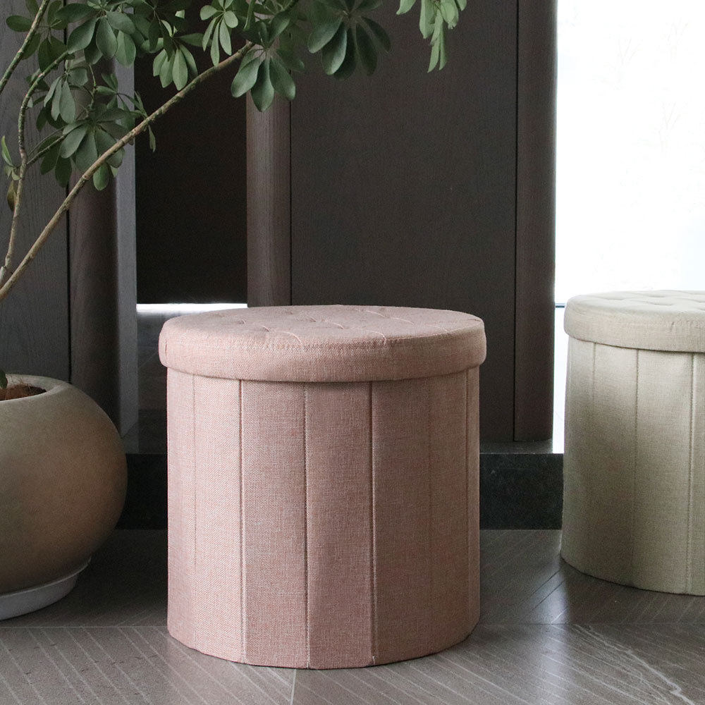 跨境圆形收纳凳家用棉麻收纳箱可折叠沙发凳换鞋凳子多功能储物凳,电子元器件市场,电线扎带/束线带,淘宝优惠券,粉丝福利购,淘宝优惠卷