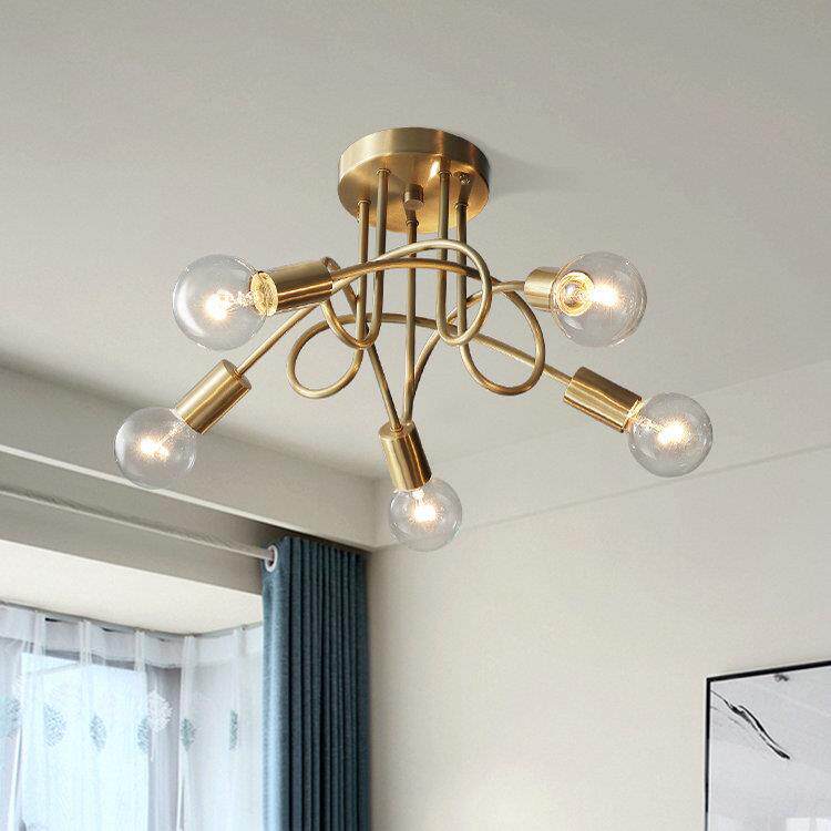 北欧风格吸顶灯全铜客厅灯分子灯餐厅卧室灯简约现代家用创意灯具