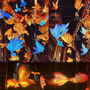 非遗鱼灯豫园飞天鱼花灯中秋节春节元宵灯会彩灯金鱼花灯手工制作