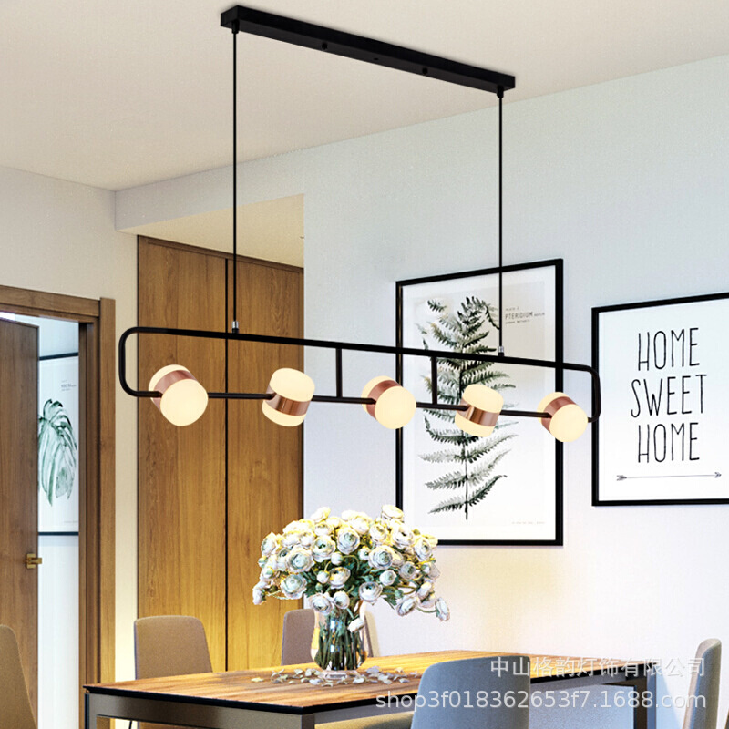 北欧现代简约长条聚光吊灯 餐厅灯具饭厅餐桌灯饰设计师创意灯具