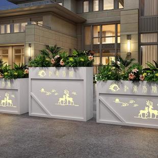 阳台不锈钢座椅花箱组合坐凳户外庭院商业街隔断铁艺卡座花槽花池