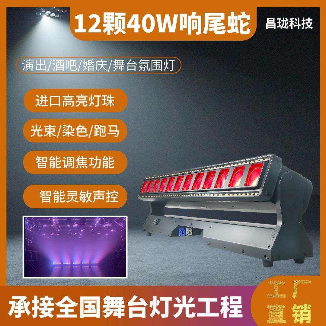 12颗响尾蛇灯40W调焦LED摇头距阵灯酒吧清吧直播间光束灯舞台灯光