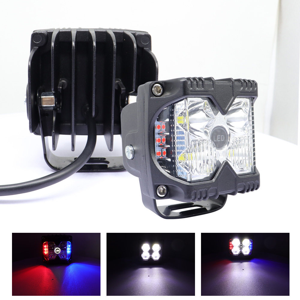 3英寸三面发光摩托车LED工作灯