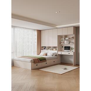 儿童房实木生态板衣柜床榻榻米书桌一体组合小户型大空间储物柜